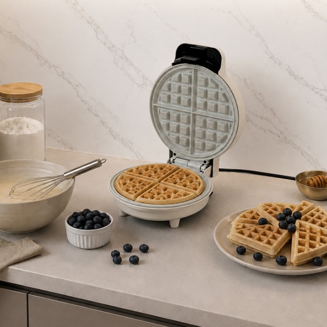 LiFE VAFLAKIA Warm Grey Series Βαφλιέρα με πλάκες κεραμικής επίστρωσης, 1000W