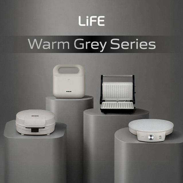 LiFE VAFLAKIA Warm Grey Series Βαφλιέρα με πλάκες κεραμικής επίστρωσης, 1000W
