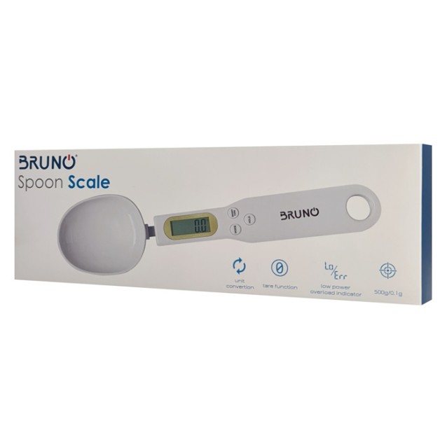 BRUNO ψηφιακή ζυγαριά-κουτάλι κουζίνας BRN-0074, έως 500g, λευκή