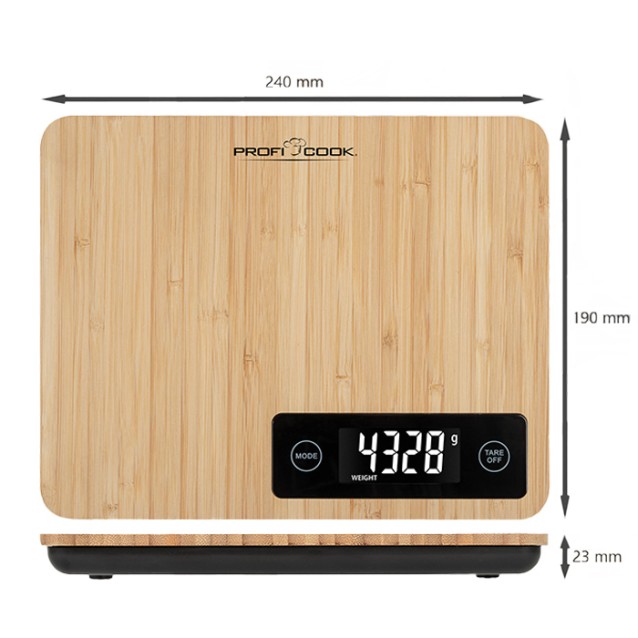 PROFI COOK PC-KW 1271 Bamboo ψηφιακή ζυγαριά κουζίνας
