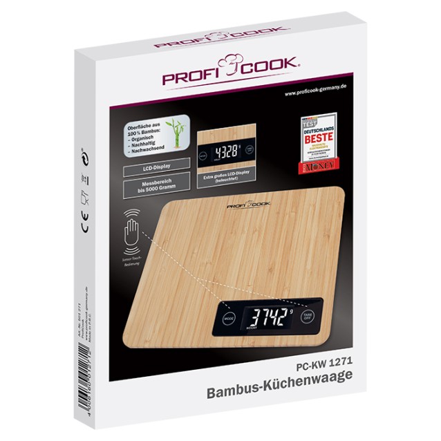 PROFI COOK PC-KW 1271 Bamboo ψηφιακή ζυγαριά κουζίνας
