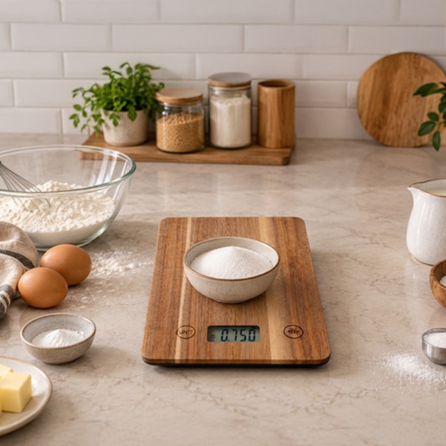 LiFE CUCINA Acacia Series Ξύλινη ψηφιακή ζυγαριά κουζίνας