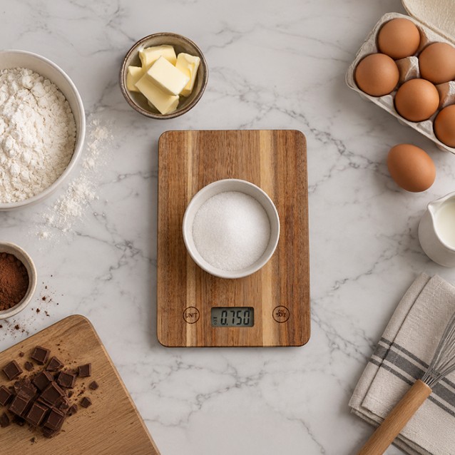 LiFE CUCINA Acacia Series Ξύλινη ψηφιακή ζυγαριά κουζίνας