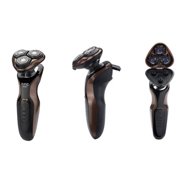 HTC ξυριστική μηχανή GT-607, επαναφορτιζόμενη, 4D κεφαλή, μαύρη