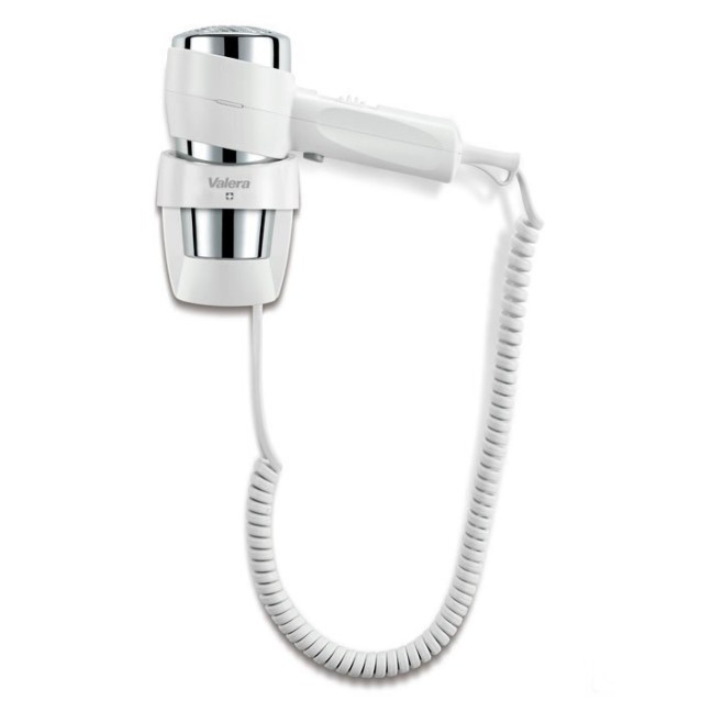 VALERA ACTION SUPER PLUS 1200 WHITE Σεσουάρ μαλλιών ξενοδοχειακού τύπου με επιτοίχια βάση, 1200W σε λευκό χρώμα.