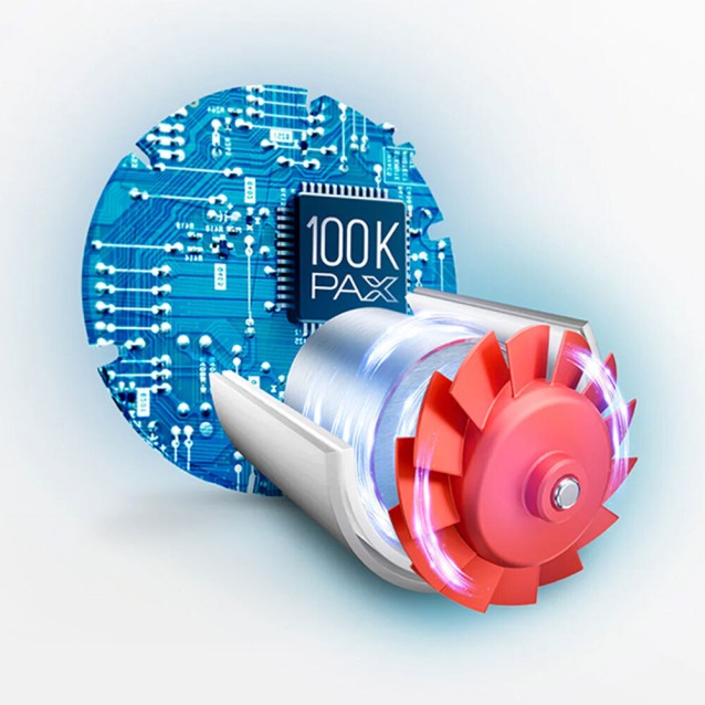 VALERA MATRIXCARE AI Επαγγελματικό σεσουάρ μαλλιών με υψηλής ταχύτητας brushless 100K-PAX μοτέρ 2000W και SuperFlex καλώδιο 3 μέτρων, με σύστημα Rotocord για περιστροφή 360°, σε μαύρο χρώμα.