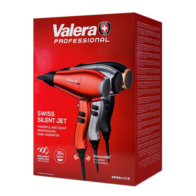 VALERA SWISS SILENT JET 7500X Επαγγελματικό σεσουάρ μαλλιών με PM-Pro μοτέρ 2000W και καλώδιο με σύστημα Rotocord στη λαβή για περιστροφή 360°