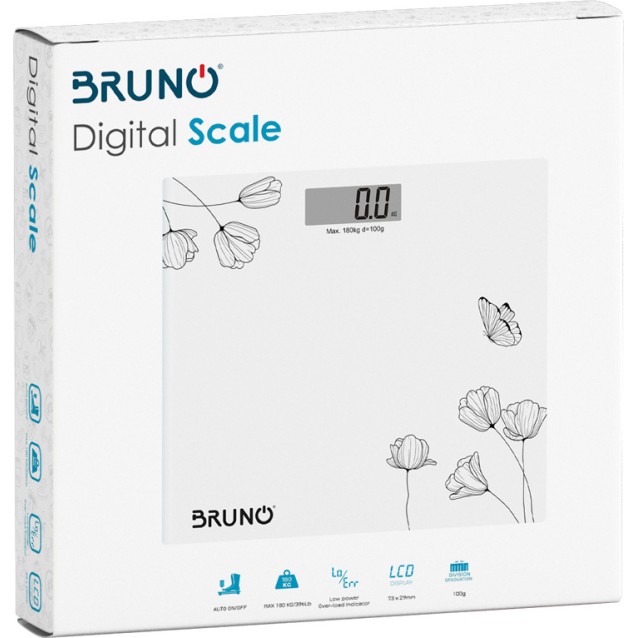 BRUNO ψηφιακή ζυγαριά BRN-0055, έως 180kg, λευκή