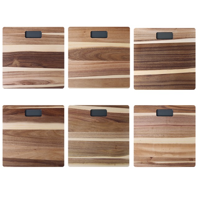 LiFE HARMONY Acacia Series Ξύλινη ψηφιακή ζυγαριά μπάνιου με ένδειξη θερμοκρασίας χώρου