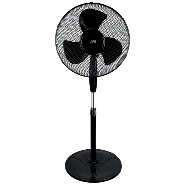 LIFE OSTRO DARK 16'' Ανεμιστήρας ορθοστάτης, 45W, σε μαύρο χρώμα.