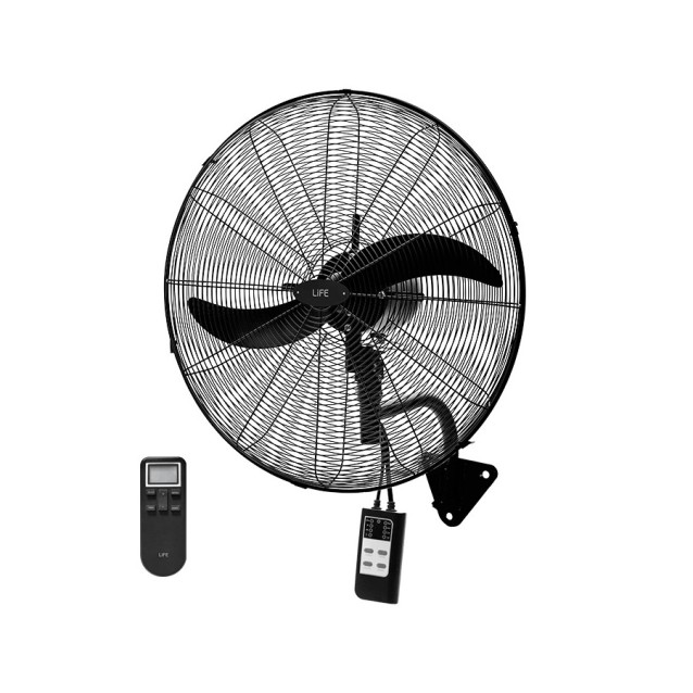 Επιτοίχιος ανεμιστήρας 26'' βιομηχανικού τύπου με τηλεχειριστήριο, 210W. LIFE WindPro65