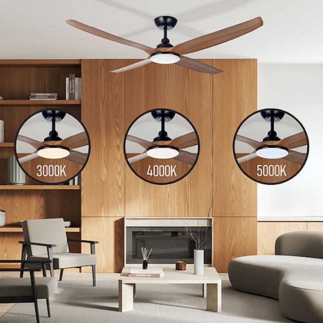 LiFE GRANDE APELIOTES NATURE Ανεμιστήρας οροφής DC 56" με LED φωτιστικό και τηλεχειριστήριο, 38W