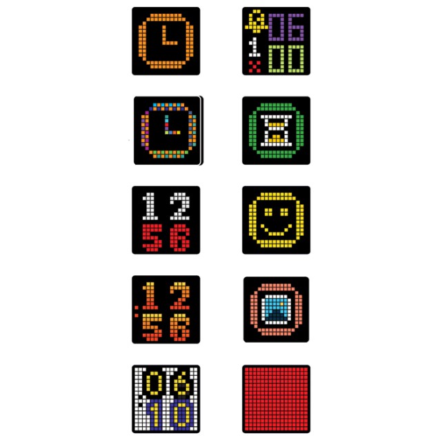 LiFE PIXEL Επιτραπέζιο ψηφιακό ρολόι/ξυπνητήρι με έγχρωμη οθόνη RGB LED pixel art