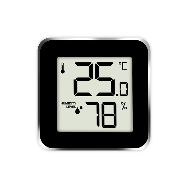 LIFE ALU MINI Ψηφιακό θερμόμετρο και υγρόμετρο εσωτερικού χώρου, με πλαίσιο αλουμινίου σε ασημί χρώμα