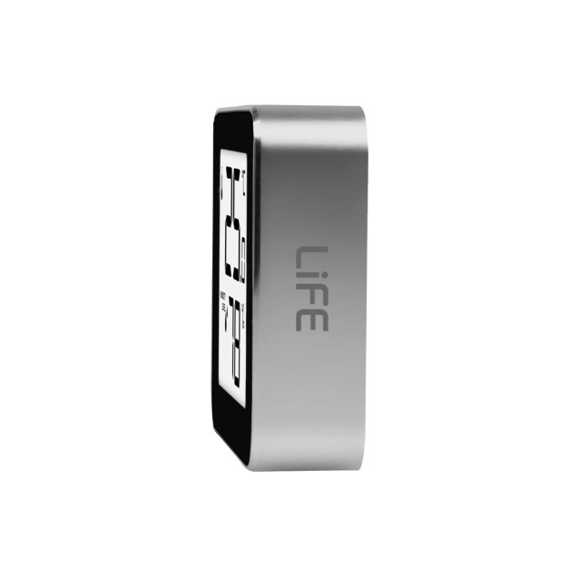 LIFE ALU MINI Ψηφιακό θερμόμετρο και υγρόμετρο εσωτερικού χώρου, με πλαίσιο αλουμινίου σε ασημί χρώμα