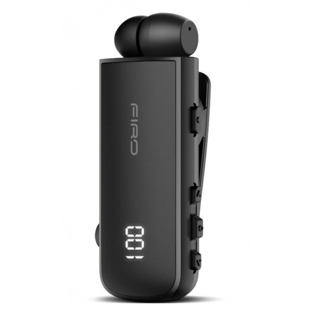 FIRO H16J BUSINESS BLUETOOTH RETRACTABLE EARPHONE ΜΕ ΟΘΟΝΗ, ΜΑΥΡΟ