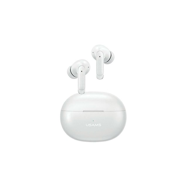 USAMS earphones με θήκη φόρτισης US-XD19, TWS, ENC, Φ13mm, λευκά