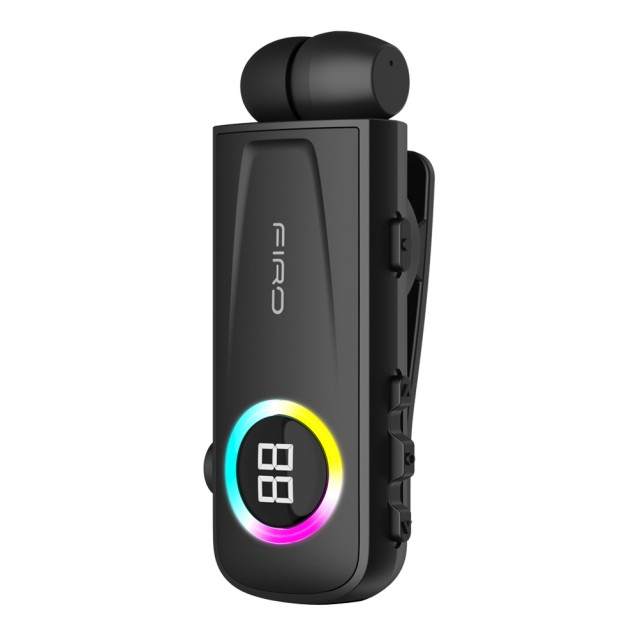 FIRO H17 BUSINESS BLUETOOTH RETRACTABLE EARPHONE ΜΕ ΟΘΟΝΗ, ΜΑΥΡΟ