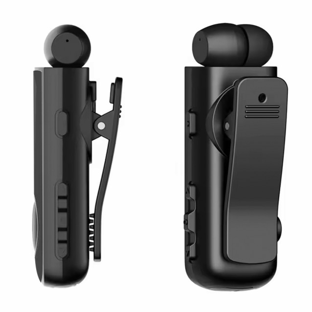 FIRO H17 BUSINESS BLUETOOTH RETRACTABLE EARPHONE ΜΕ ΟΘΟΝΗ, ΜΑΥΡΟ