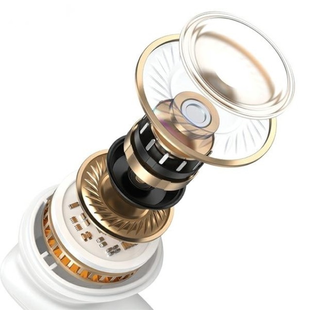 USAMS earphones με θήκη φόρτισης ID25, TWS, Φ13mm, 30/230mAh, λευκά