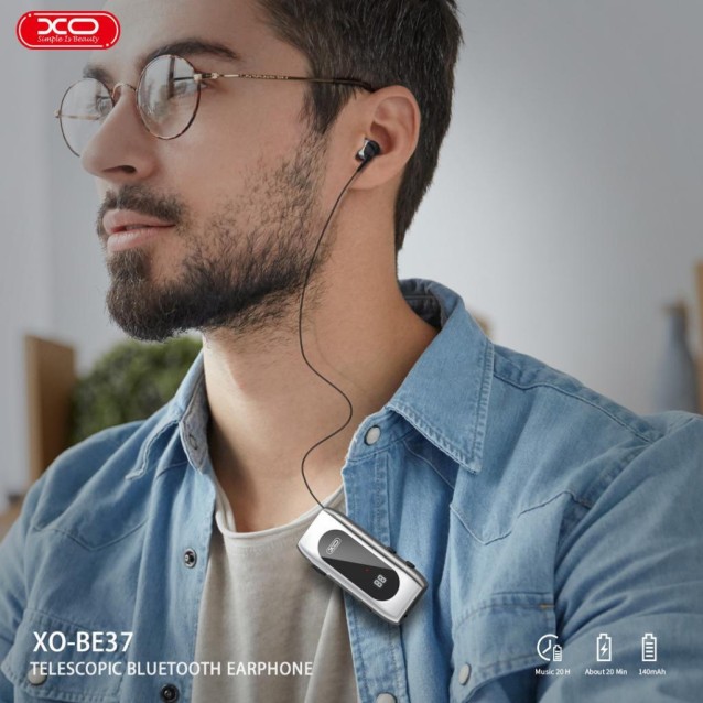 Bluetooth Handsfree XO BE37 Ενσύρματο Μεγάλη Διάρκεια / Ψηφιακή Ένδειξη