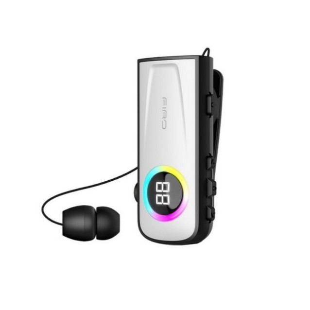 FIRO H17 BUSINESS BLUETOOTH RETRACTABLE EARPHONE ΜΕ ΟΘΟΝΗ, ΛΕΥΚΟ