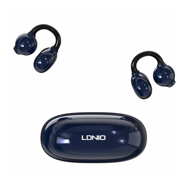 LDNIO earphones με θήκη φόρτισης T09, OWS, Φ10mm, 35/400mAh, μπλε