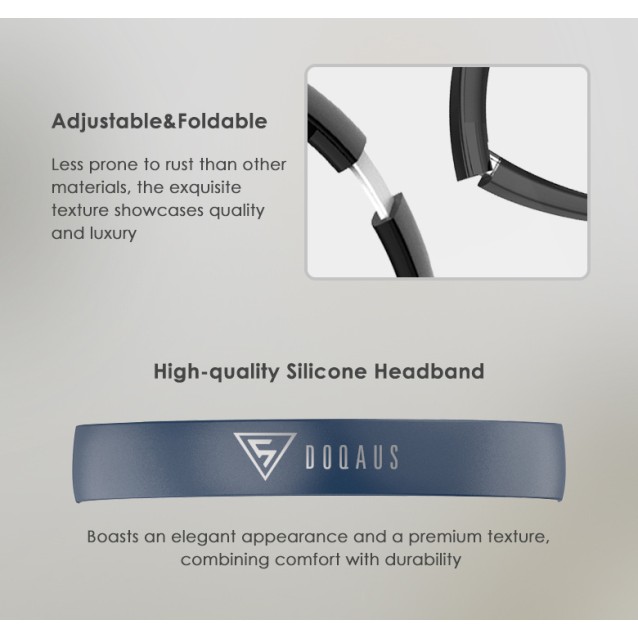 DOQAUS headphones DESIGN 2, ασύρματα & ενσύρματα, Φ40mm, 600mAh, μαύρα