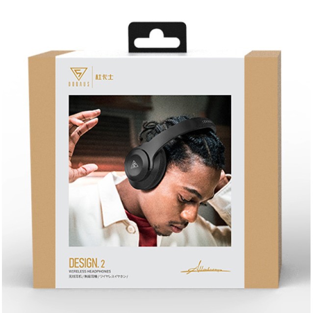 DOQAUS headphones DESIGN 2, ασύρματα & ενσύρματα, Φ40mm, 600mAh, μαύρα