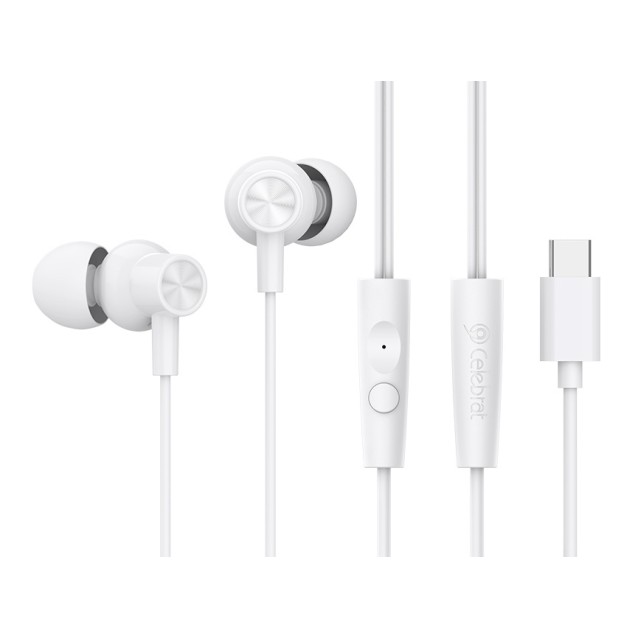 CELEBRAT earphones με μικρόφωνο G38, USB-C σύνδεση, 10mm, 1.2m, λευκά CELEBRAT earphones με μικρόφωνο G38, USB-C σύνδεση, 10mm, 1.2m, λευκά