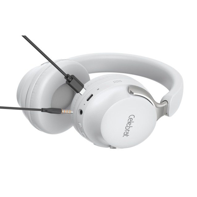 CELEBRAT headphones A40, ασύρματα & ενσύρματα, 40mm, 250mAh, λευκά