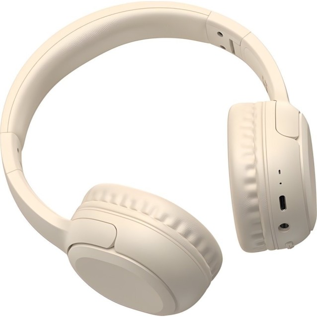 USAMS headphones YG23, ασύρματα & ενσύρματα, Φ40mm, 300mAh, μπεζ