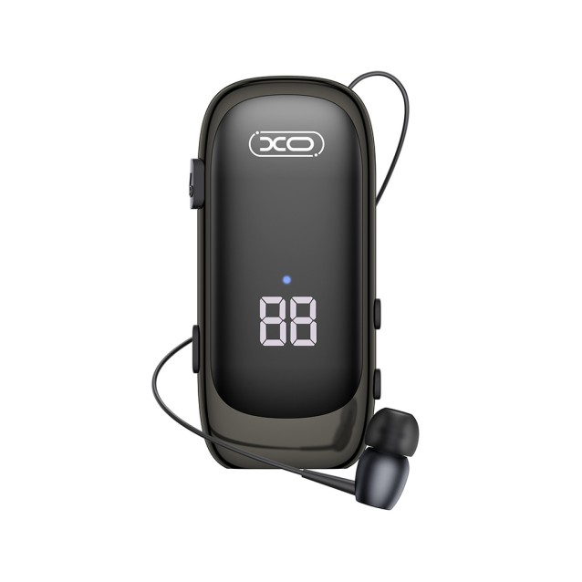 XO BE51 In-ear Bluetooth ακουστικό με επεκτεινόμενο καλώδιο, σε μαύρο χρώμα
