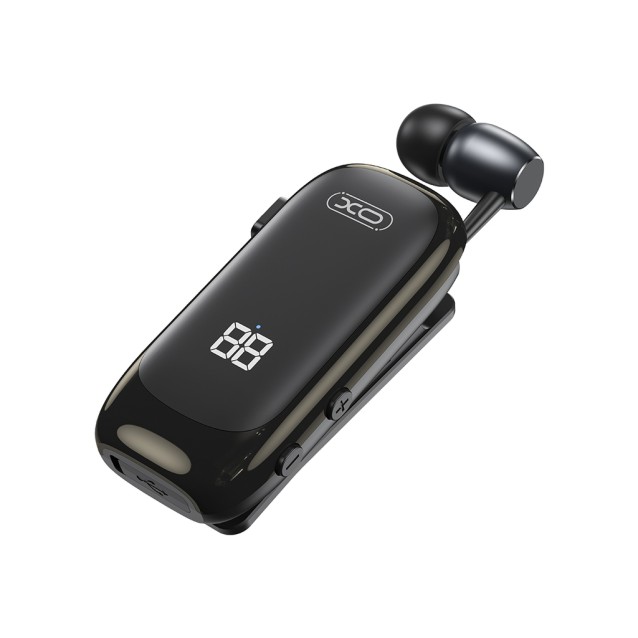 XO BE51 In-ear Bluetooth ακουστικό με επεκτεινόμενο καλώδιο, σε μαύρο χρώμα