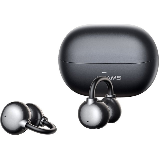 USAMS earphones με θήκη φόρτισης Echo R02, OWS, Φ11mm, 50/300mAh, μαύρα