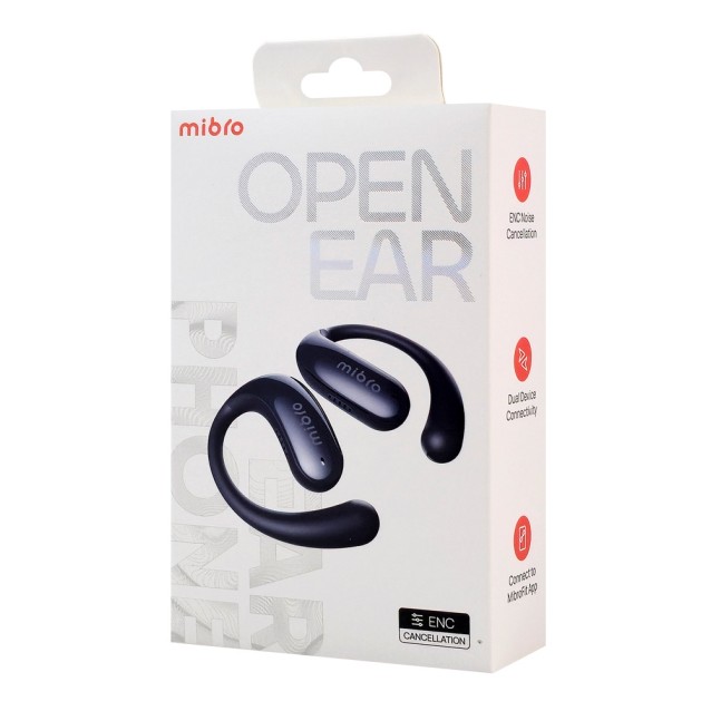 MIBRO earphones με θήκη φόρτισης OpenEar, OWS, ENC, 45/400mAh, μαύρα