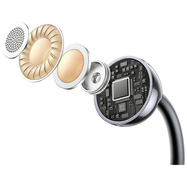 USAMS earphones με θήκη φόρτισης Echo R02, OWS, Φ11mm, 50/300mAh, μαύρα