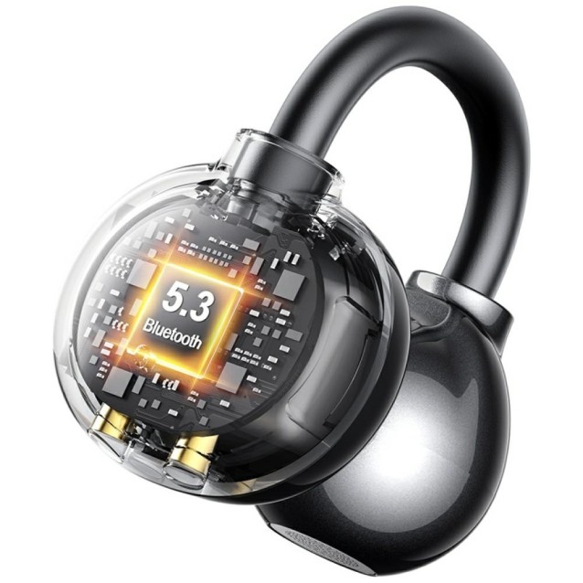 USAMS earphones με θήκη φόρτισης Echo R02, OWS, Φ11mm, 50/300mAh, μαύρα