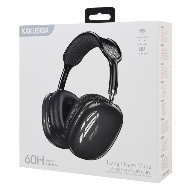 KAKUSIGA headphones KSC-1466, ασύρματα & ενσύρματα, micro SD, 40mm, 400mAh, μαύρα