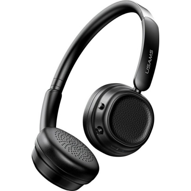 USAMS headphones SR01, ασύρματα, ANC, Φ40mm, 350mAh, μαύρα