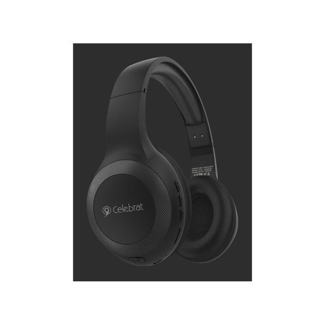 CELEBRAT headphones με μικρόφωνο A23-ΒΚ, bluetooth, 40mm, μαύρο
