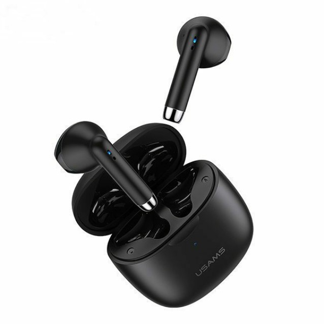 USAMS earphones IA04 με θήκη φόρτισης, True Wireless, Φ13mm, μαύρα