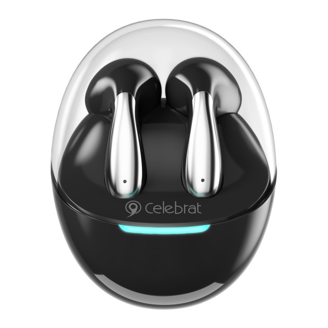 CELEBRAT earphones με θήκη φόρτισης W51, True Wireless, μαύρα