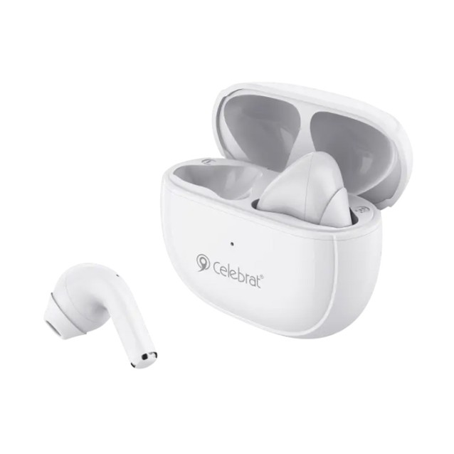 CELEBRAT earphones με θήκη φόρτισης W31, True Wireless, λευκά