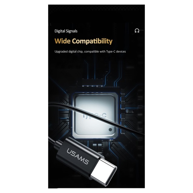 USAMS earphones με μικρόφωνο US-SJ482, Type-C, 10mm, 1.2m, πράσινα