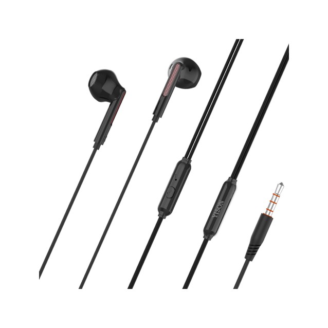 YISON earphones με μικρόφωνο X4, 3.5mm, 1.2m, μαύρα