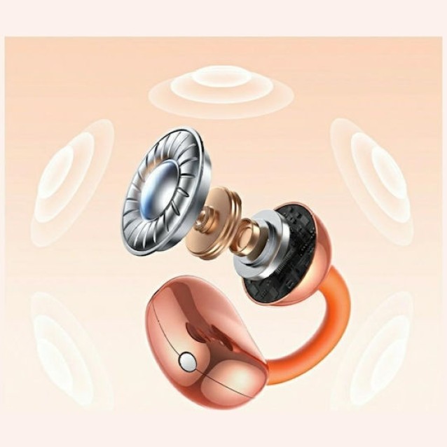 USAMS earphones με θήκη φόρτισης Echo R03, OWS, Φ11mm, 40/300mAh, μπλε