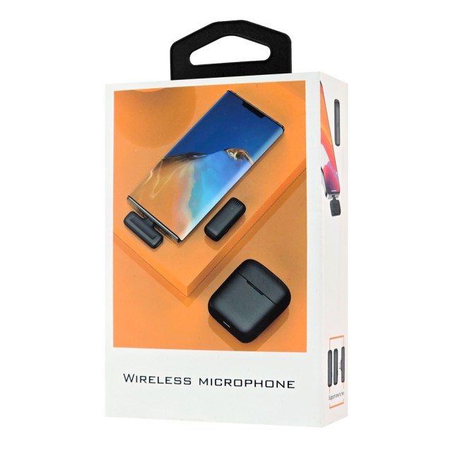 APEXEL ασύρματο μικρόφωνο APL-MIC013 με θήκη φόρτισης, Lightning, 2.4GHz, μαύρο