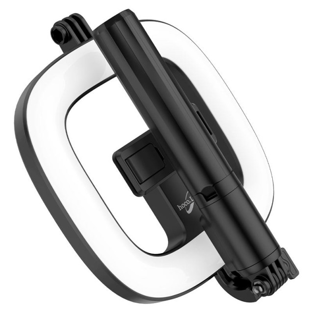 Selfie Stick Hoco LV03 Plus 360ᵒ για Συσκευές 4.7"-6.7" με LED Φωτισμό και Τηλεχειριστήριο Μαύρη