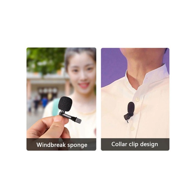 POWERTECH μικρόφωνο CAB-UC048 με ενσωματωμένο clip-on, USB-C, 1.5m μαύρο